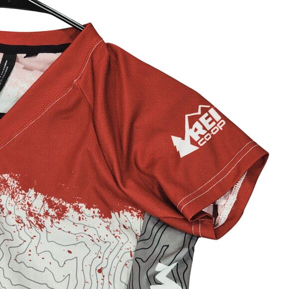 REI Coop Cycling Jersey S Women Red White MTB Project Single Track Research Team - Picture 8 of 10